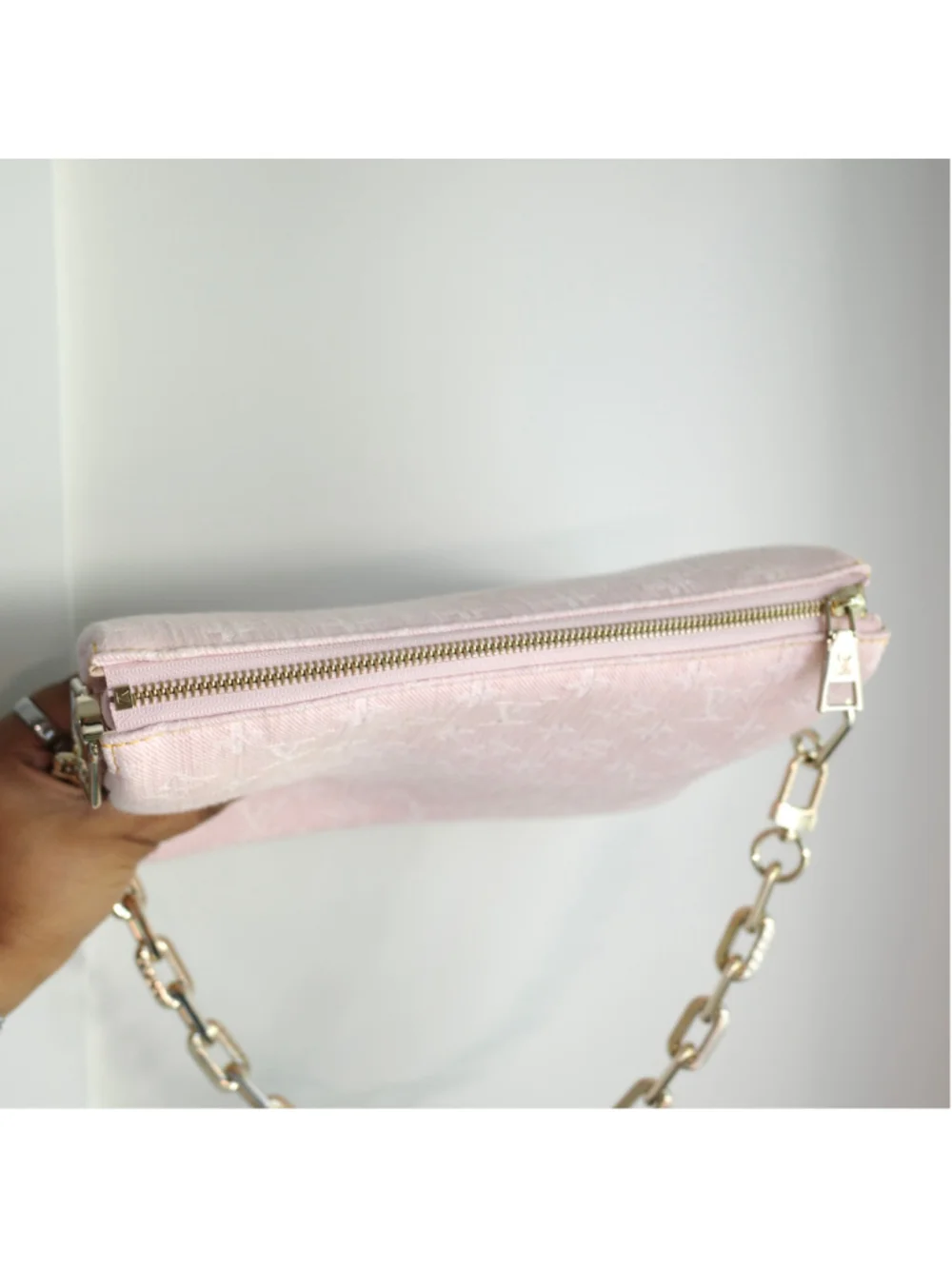 LOUIS VUITTON Light Pink Denim Coussin PM